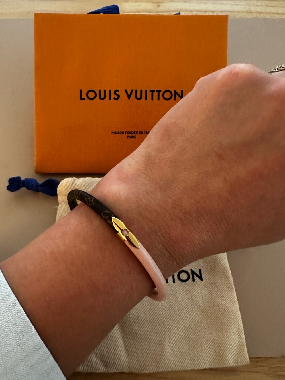 Louis Vuitton Women's Daily Confidential Pink and Brown Bangle Bracelet